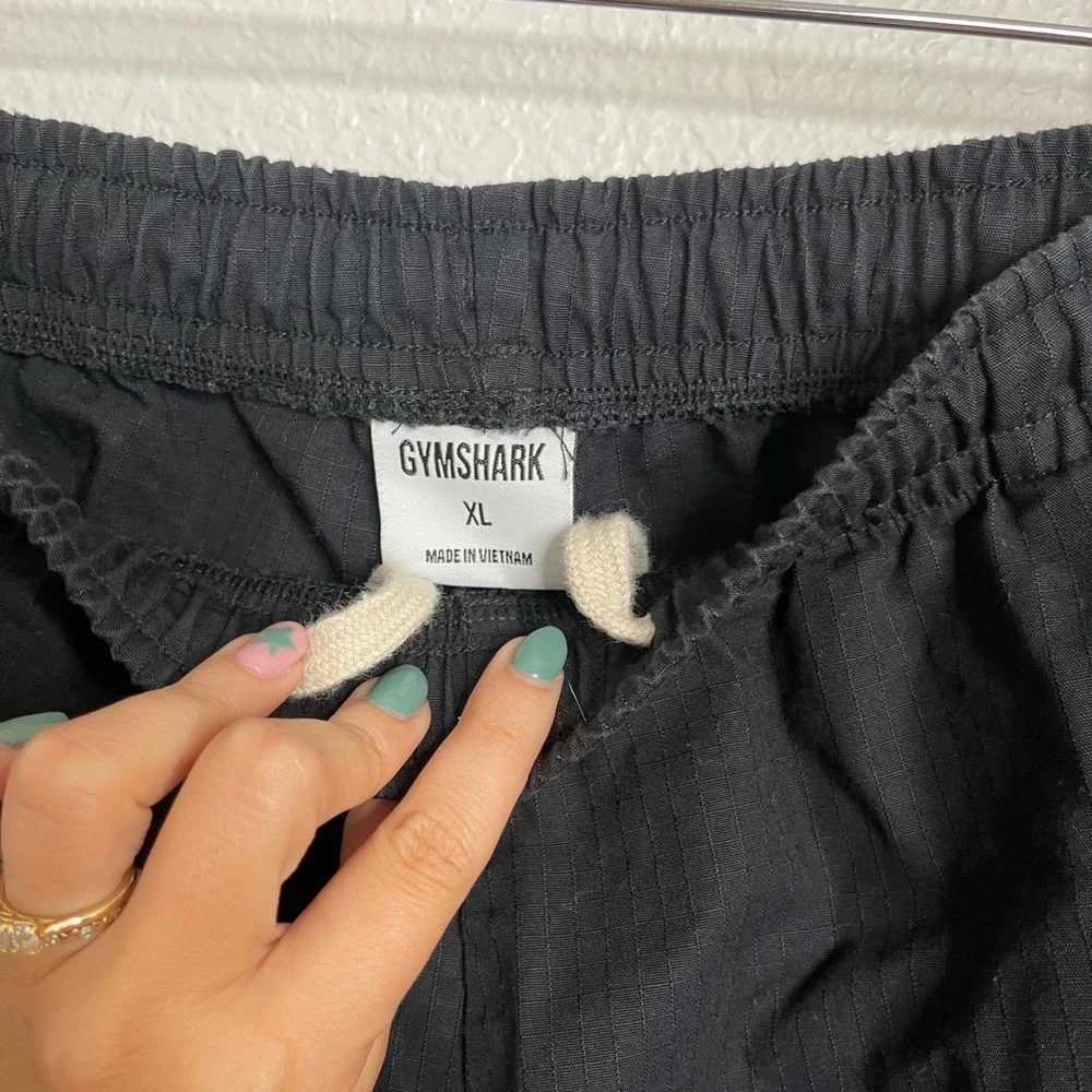 Gymshark Mens Lifting Club Ripstop Joggers Black Relaxed Fit XL Athletic Pants