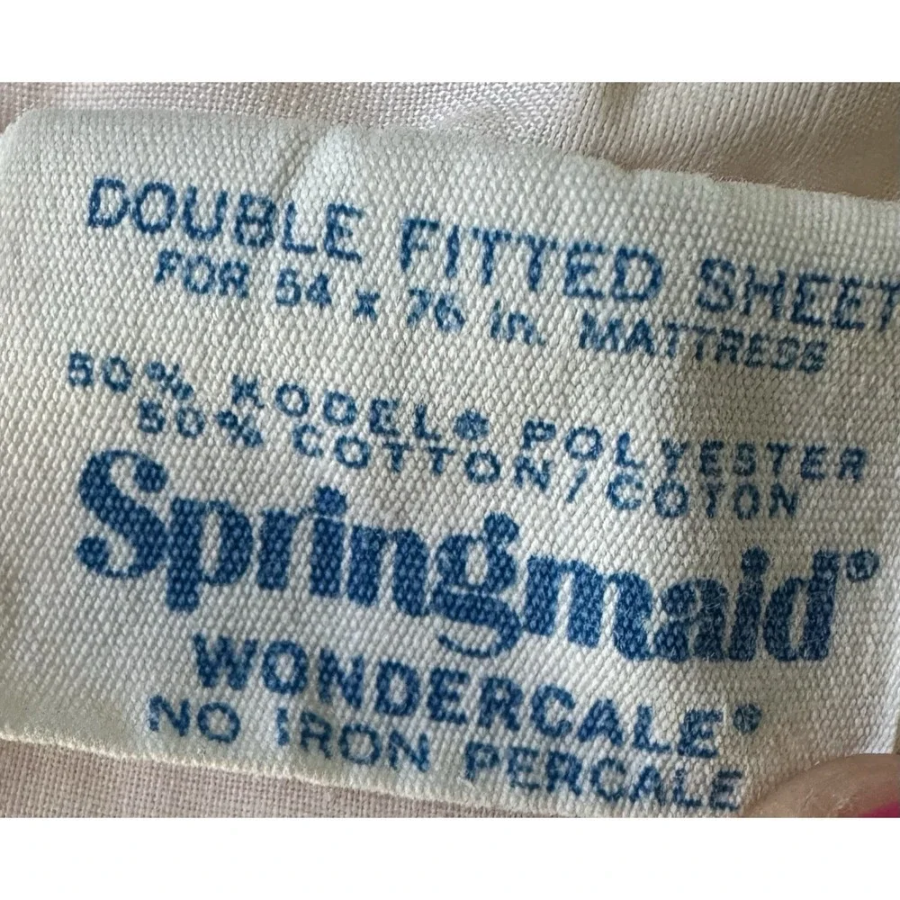 VTG Springmaid Pillowcases Fitted Sheet Floral Cottagecore Wondercale‎ Full Size