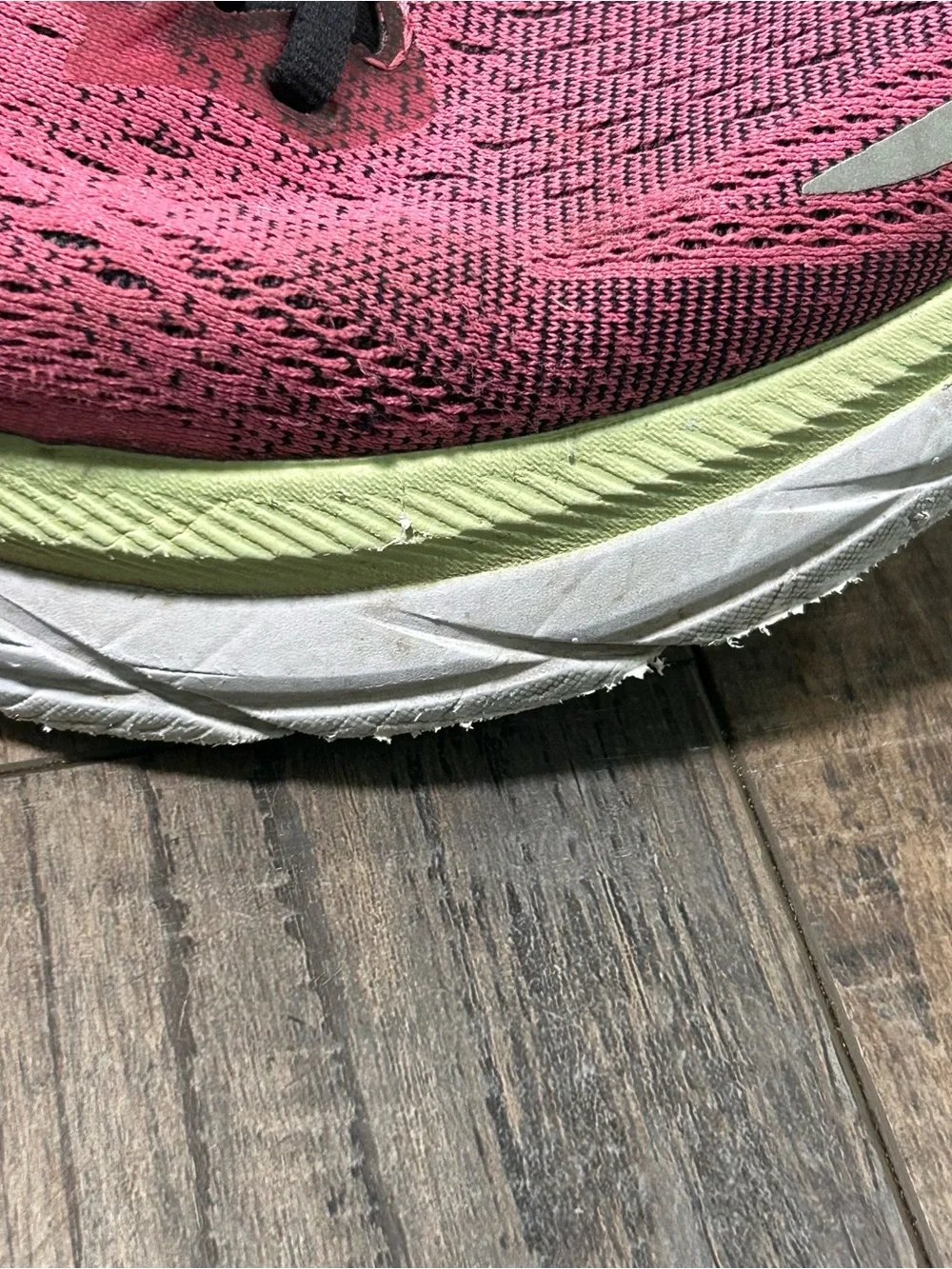 Hoka One One Clifton 8 Athletic Shoes Women's 9 D Pink w/ Black & White Running